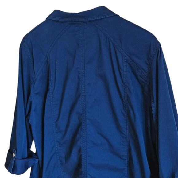 Chico's Twill Utility Jacket Zipper and Snaps Navy Women's Size 3 (XL) - Picture 8 of 9